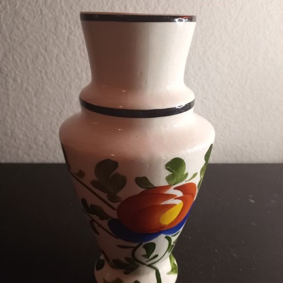 Art Stunning Handpainted Ceramic 7 Vase Made In Czechoslovakia Poshmark